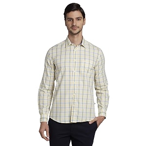 Parx Mens Cotton Blend Checks Pattern Slim