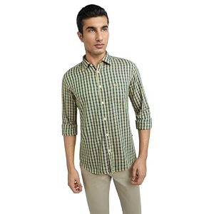 Parx Mens Cotton Blend Checks Pattern Slim