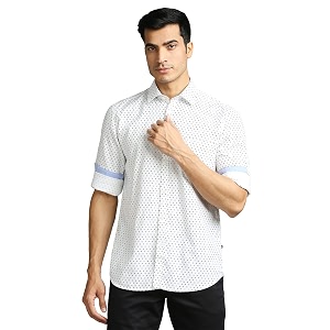 Parx Mens Full Sleeve Slim Fit White