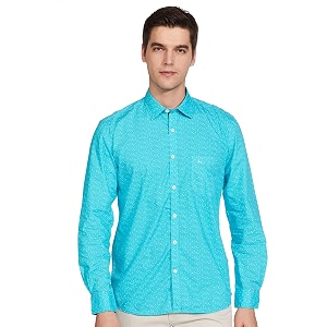Parx Mens Print Slim Fit Shirt