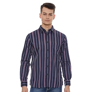 Parx Mens Print Slim Fit Shirt