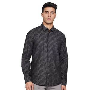 Parx Mens Printed Slim Fit Casual Shirt