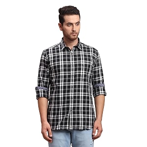 Parx Mens Pure Cotton Checks Pattern Slim