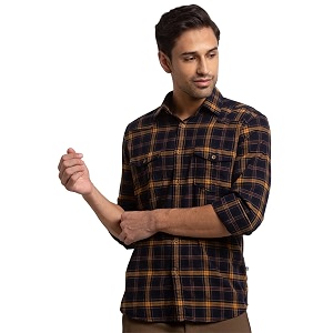 Parx Mens Pure Cotton Checks Pattern Slim