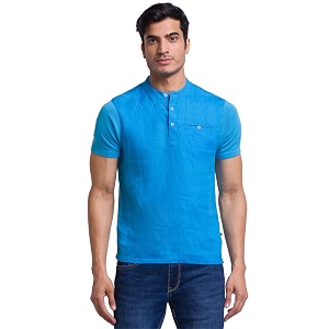 Parx Mens Pure Linen Solid Pattern Regular