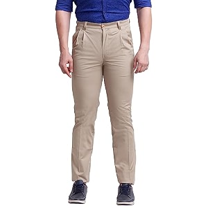 Parx Mens Regular Fit Cotton Casual Pant