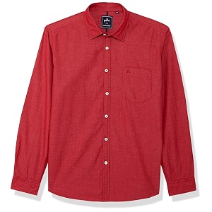 Parx Mens Slim Shirt XMSS09110-R6 Dark Red
