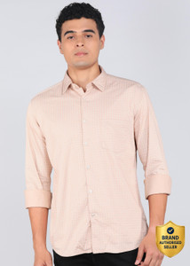PARX Men Printed Casual Beige Shirt