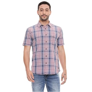Parx Mens Slim Collar Check Casual Shirt