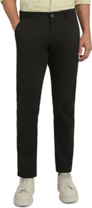 PARX Tapered Men Black Trousers