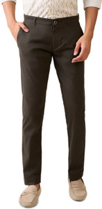 PARX Tapered Men Dark Green Trousers