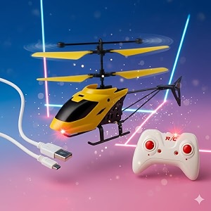 paryashop -the color of job remote control helicopter toy with charging function kids flying toy for boys and girls yellow