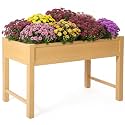 PASAMIC Raised Garden Bed with Legs, 48" HIPS Sturdy Elevated Planter Box