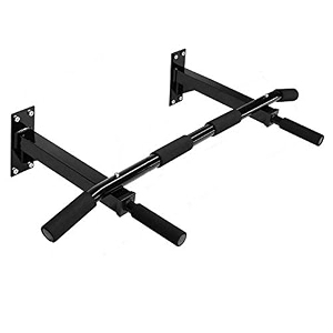 pascal heavy duty steel tubing wall mounted chin up bar home gym setpull up bar for home with black powder coating and professional foam handles