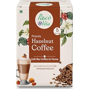 pasco vita - cold coffee premix hazelnut - instant coffee powder with rich amp nutty flavor - easy to mix - caf-style coffee at home - 125g 5 sachets x 25g