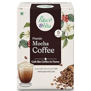 pasco vita cold coffee premix mocha - instant coffee powder with rich amp creamy flavor - easy to mix - caf-style coffee at home - 125g - 5 sachets x 25g