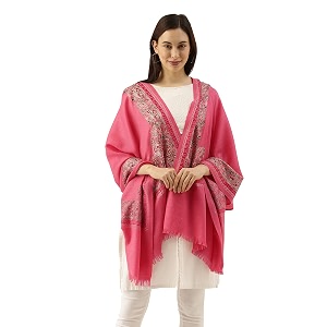 pashmoda womens 100 pure wool nalki embroidered stole shawl and wrap woolmark certified sustainable and natural fabric size 28x80