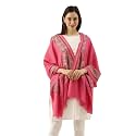 Pashmoda Women’s 100% Pure Wool Nalki Embroidered Stole, Shawl and Wrap, Woolmark Certified, Sustainable and Natural Fabric (Size 28x80)