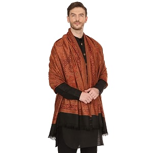 pashtush mens fine soft ethnic stole stole jamawar design faux pashmina