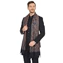 Pashtush Mens fine Soft Ethnic Stole Stole, Jamawar design, Faux Pashmina