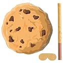 Pasimy Cookie Piñata with Blindfold and Stick Sweet Chocolate Chip Cookie Piñata for Milk and Cookies One Sweet Boy Birthday Baby Shower Halloween Party Decorations Game Supplies, 12.20 x 12.20 Inch