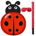 Pasimy Ladybug Piñata with Blindfold Bat Confetti Decorations