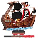 Pasimy Pirate Piñata with Blindfold and Stick, 16.14 x 12.20 Inch