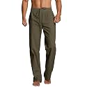 PASLTER Mens Cotton Linen Pants Casual Summer Beach Pants Dress Trousers