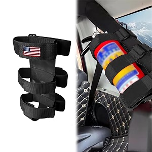 1pc adjustable fire extinguisher mount strap compatible with jp wrangler 1965-2022 jk jku tj cj gladiator american flag pattern fire extinguisher mount holder black