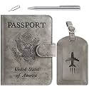 Passport Holder With Luggage Tag, Passport Cover Wallet RFID Blocking