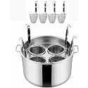 Pasta Cooker Insert Cookware - Stainless Steel Pot with Divider and Colander Strainer for Cooking Pasta, Noodles, and Vegetables-