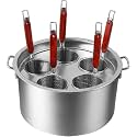Pasta Cooker Insert Set, Stainless Steel Stock Pot with Strainer Steamer Basket for Home Kitchen and Restaurant Cookware