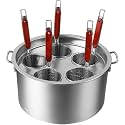 Pasta Cooker Set - Stainless Steel Stock Pot with Built-in Pasta Insert and Strainer for Home and Restaurant Kitchen Use(Size:3Holes)