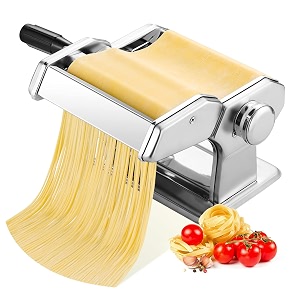 tooluck pasta maker with 150 roller 2 in 1 dough cutter 7 adjustable thickness settings for homemade spaghetti fettuccini lasagna or dumpling skins - best kitchen gift set