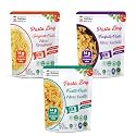 Pasta Zing Ready to Eat Pasta Variety Pack, 7 Pack (3 Spaghetti, 2 Farfalle, 2 Fusilli), Fully Cooked Pasta Ready in 1 Minute, Made from Italian Durum Wheat, 14g Protein, Shelf Stable Microwave Pasta, No Boiling Required