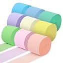 Pastel Crepe Paper Streamers, Fancy Birthday Decorations 9 Rolls 738ft
