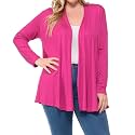 Women39s Long Sleeve Jersey Plus Size Cardigan