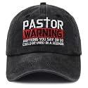 Pastor Warning Anything You Say Or Do Could Be Used in a Sermon Hat for Men Women, Adjustable Embroidered Cotton Baseball Cap