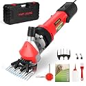 PAT JUUMG Unisex 1000 W Electric Sheep Trimmer Machine with 6 Adjustable Speeds Professional Shearing Machine for Pet Wool Goat Trimmer with Carry Case (Red)