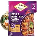 Patak’s Lentil & Veggie Tikka Masala - Vegetarian Indian Curry w/Lentils, Beans, Pumpkin, Sweet Potatoes & Vegetables - Ready-to-Eat Microwaveable Meal - Serve with Rice or Naan - 10.5oz (Pack of 3)