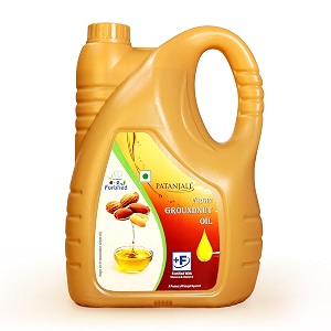 patanjali groundnut oil kacchi ghani virgin unrefined cold pressed edible oil for cooking baking amp frying for rich flavour amp nutrition 5l jar