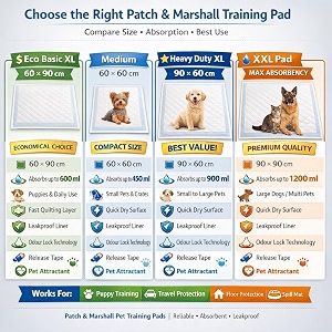 patch amp marshall pet training pads with adhesive floor tapeheavy dutyrapid dry amp absorbent core suitable for puppiessmallmediumlarge dogs 60 count medium - 60 x 60cm