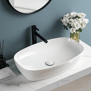 wash basin countertop  tabletop ceramic bathroom sink  wash basin over counter  wash basin for bathroom resturent living room stylish 236 x 145 x 5 inch
