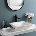 Wash Basin Countertop | Tabletop Ceramic Bathroom Sink | Wash Basin Over Counter | Wash Basin For Bathroom, Resturent, Living Room (Lecto, 15.7 x 15.7 x 4.5 Inch)