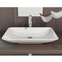 Wash Basin Countertop | Tabletop Ceramic Bathroom Sink | Wash Basin Over Counter | Wash Basin For Bathroom, Resturent, Living Room (Slim, 23.6 x 14.7 x 4.5 Inch)