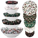 Patelai 10 Pcs Bowl Covers Reusable in 5 Size Fabric Stretch Dish Covers