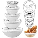 Patelai 10 Pcs Bowl Covers Reusable in 5 Size Fabric Stretch Dish Covers