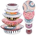 Patelai 10 Pcs Bowl Covers Reusable in 5 Size Fabric Stretch Dish Covers