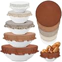 Patelai 10 Pcs Bowl Covers Reusable in 5 Size Fabric Stretch Dish Covers