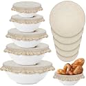 Patelai 10 Pcs Bowl Covers Reusable in 5 Size Fabric Stretch Dish Covers